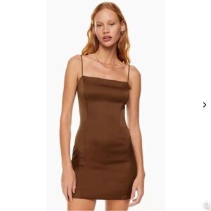 Aritzia Sunday best shimmer satin dress